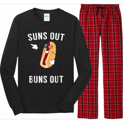 Suns Out Buns Out Funny Hotdog Gift Long Sleeve Pajama Set