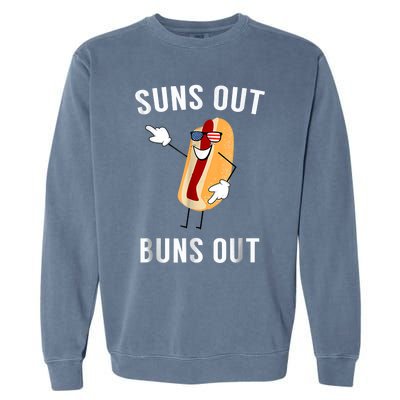 Suns Out Buns Out Funny Hotdog Gift Garment-Dyed Sweatshirt