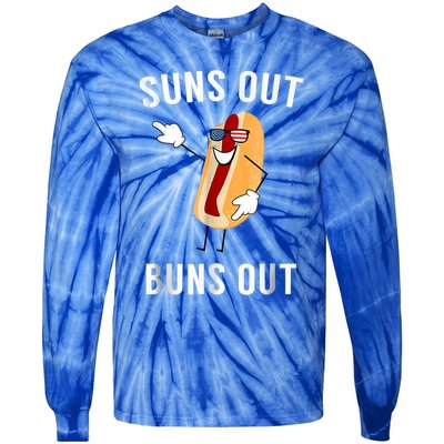 Suns Out Buns Out Funny Hotdog Gift Tie-Dye Long Sleeve Shirt