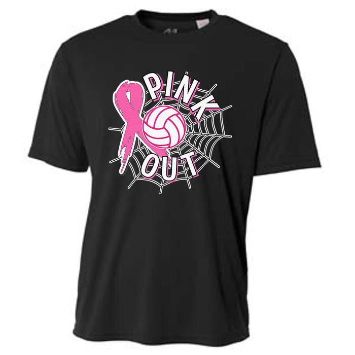 Spike Out Breast Cancer Warrior Volleyball Pink Ribbon Cooling Performance Crew T-Shirt