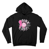 Spike Out Breast Cancer Warrior Volleyball Pink Ribbon Hoodie