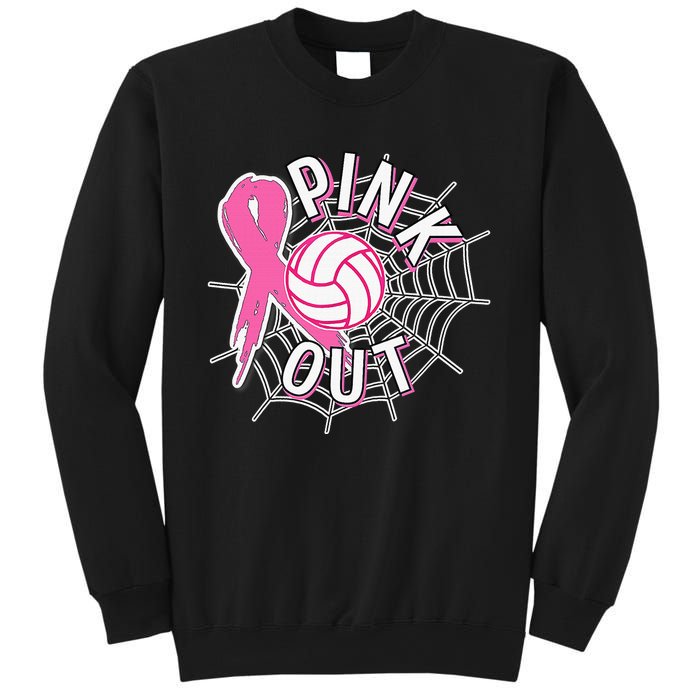 Spike Out Breast Cancer Warrior Volleyball Pink Ribbon Sweatshirt