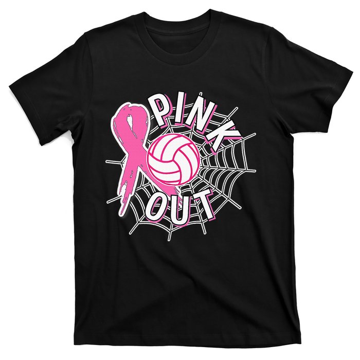 Spike Out Breast Cancer Warrior Volleyball Pink Ribbon T-Shirt