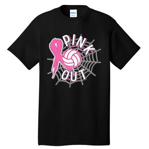 Spike Out Breast Cancer Warrior Volleyball Pink Ribbon Tall T-Shirt