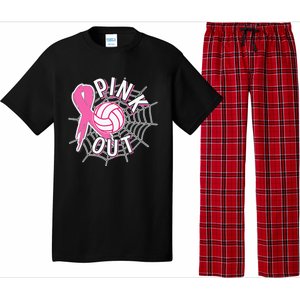 Spike Out Breast Cancer Warrior Volleyball Pink Ribbon Pajama Set