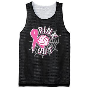 Spike Out Breast Cancer Warrior Volleyball Pink Ribbon Mesh Reversible Basketball Jersey Tank