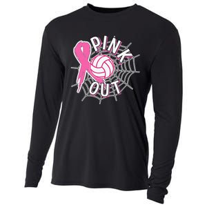 Spike Out Breast Cancer Warrior Volleyball Pink Ribbon Cooling Performance Long Sleeve Crew