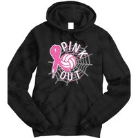 Spike Out Breast Cancer Warrior Volleyball Pink Ribbon Tie Dye Hoodie