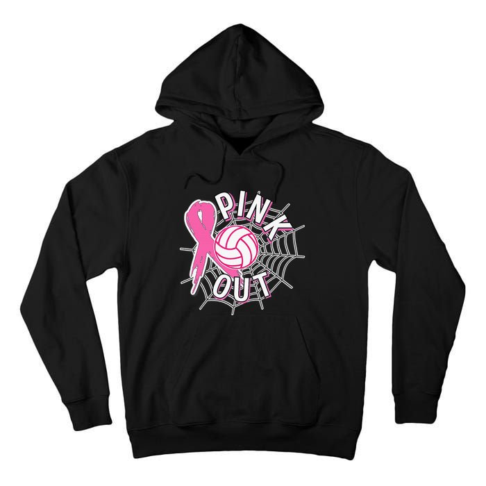 Spike Out Breast Cancer Warrior Volleyball Pink Ribbon Tall Hoodie