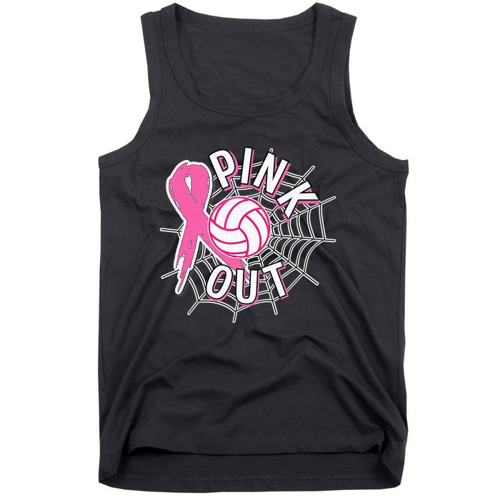 Spike Out Breast Cancer Warrior Volleyball Pink Ribbon Tank Top