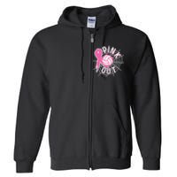 Spike Out Breast Cancer Warrior Volleyball Pink Ribbon Full Zip Hoodie