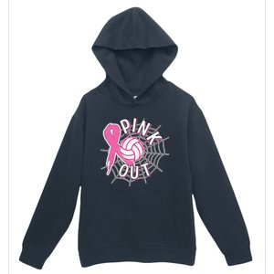 Spike Out Breast Cancer Warrior Volleyball Pink Ribbon Urban Pullover Hoodie