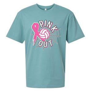 Spike Out Breast Cancer Warrior Volleyball Pink Ribbon Sueded Cloud Jersey T-Shirt