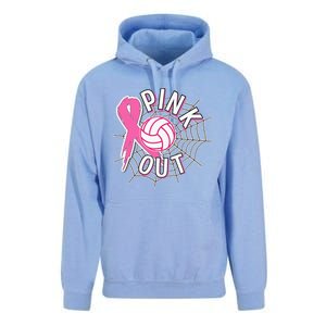 Spike Out Breast Cancer Warrior Volleyball Pink Ribbon Unisex Surf Hoodie