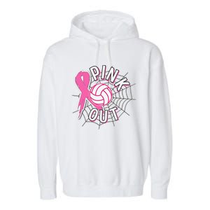 Spike Out Breast Cancer Warrior Volleyball Pink Ribbon Garment-Dyed Fleece Hoodie