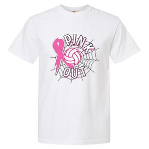 Spike Out Breast Cancer Warrior Volleyball Pink Ribbon Garment-Dyed Heavyweight T-Shirt