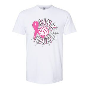 Spike Out Breast Cancer Warrior Volleyball Pink Ribbon Softstyle CVC T-Shirt