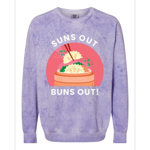 Suns Out Buns Out Funny Kawaii Dumplings Lover Graphic Gift Colorblast Crewneck Sweatshirt