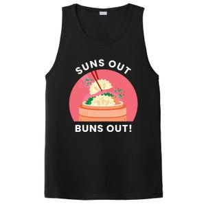 Suns Out Buns Out Funny Kawaii Dumplings Lover Graphic Gift PosiCharge Competitor Tank