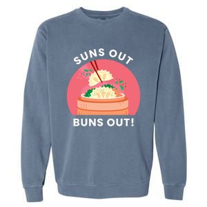 Suns Out Buns Out Funny Kawaii Dumplings Lover Graphic Gift Garment-Dyed Sweatshirt