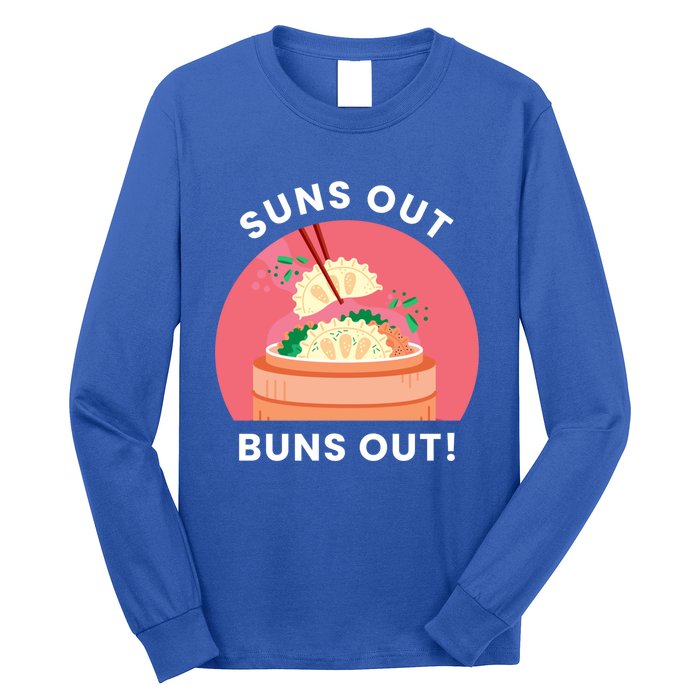 Suns Out Buns Out Funny Kawaii Dumplings Lover Graphic Gift Long Sleeve Shirt