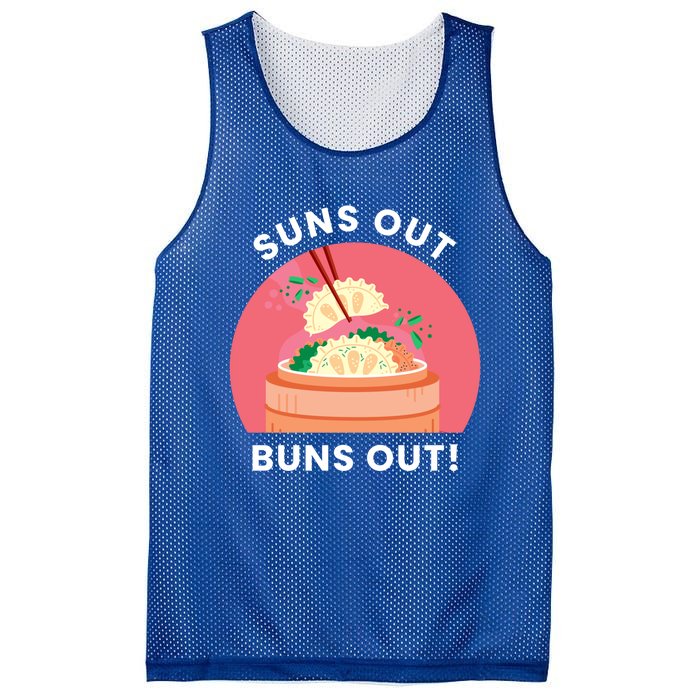 Suns Out Buns Out Funny Kawaii Dumplings Lover Graphic Gift Mesh Reversible Basketball Jersey Tank