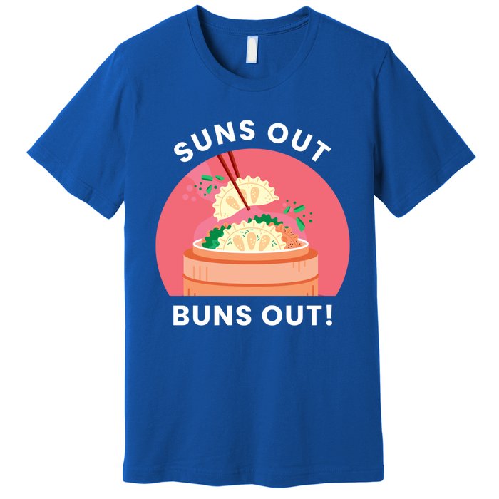 Suns Out Buns Out Funny Kawaii Dumplings Lover Graphic Gift Premium T-Shirt