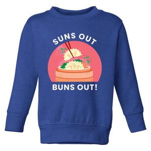 Suns Out Buns Out Funny Kawaii Dumplings Lover Graphic Gift Toddler Sweatshirt