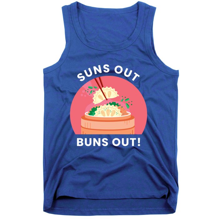 Suns Out Buns Out Funny Kawaii Dumplings Lover Graphic Gift Tank Top