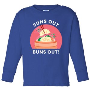 Suns Out Buns Out Funny Kawaii Dumplings Lover Graphic Gift Toddler Long Sleeve Shirt