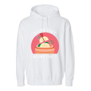 Suns Out Buns Out Funny Kawaii Dumplings Lover Graphic Gift Garment-Dyed Fleece Hoodie