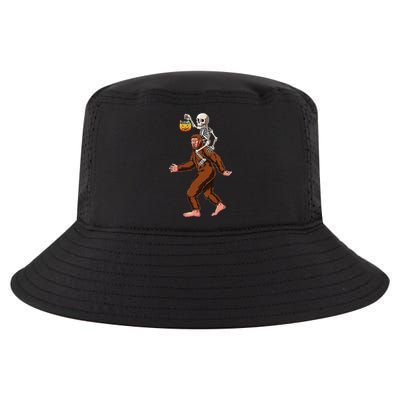 Skeleton On Bigfoot Funny Sasquatch Yeti Halloween Costume Cool Comfort Performance Bucket Hat