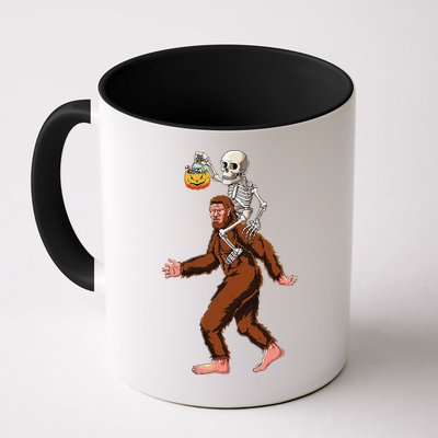 Skeleton On Bigfoot Funny Sasquatch Yeti Halloween Costume Mug