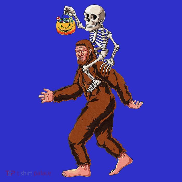 Skeleton On Bigfoot Funny Sasquatch Yeti Halloween Costume Sweatshirt