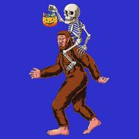 Skeleton On Bigfoot Funny Sasquatch Yeti Halloween Costume 16 in Basic Backpack