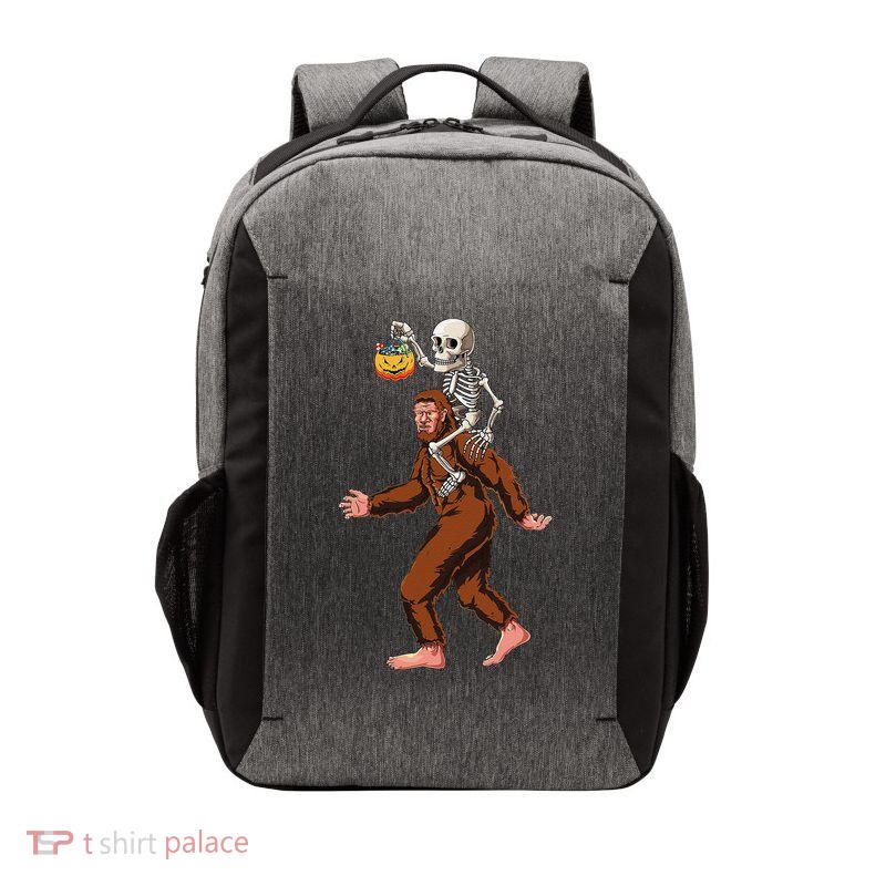 Skeleton On Bigfoot Funny Sasquatch Yeti Halloween Costume Vector Backpack