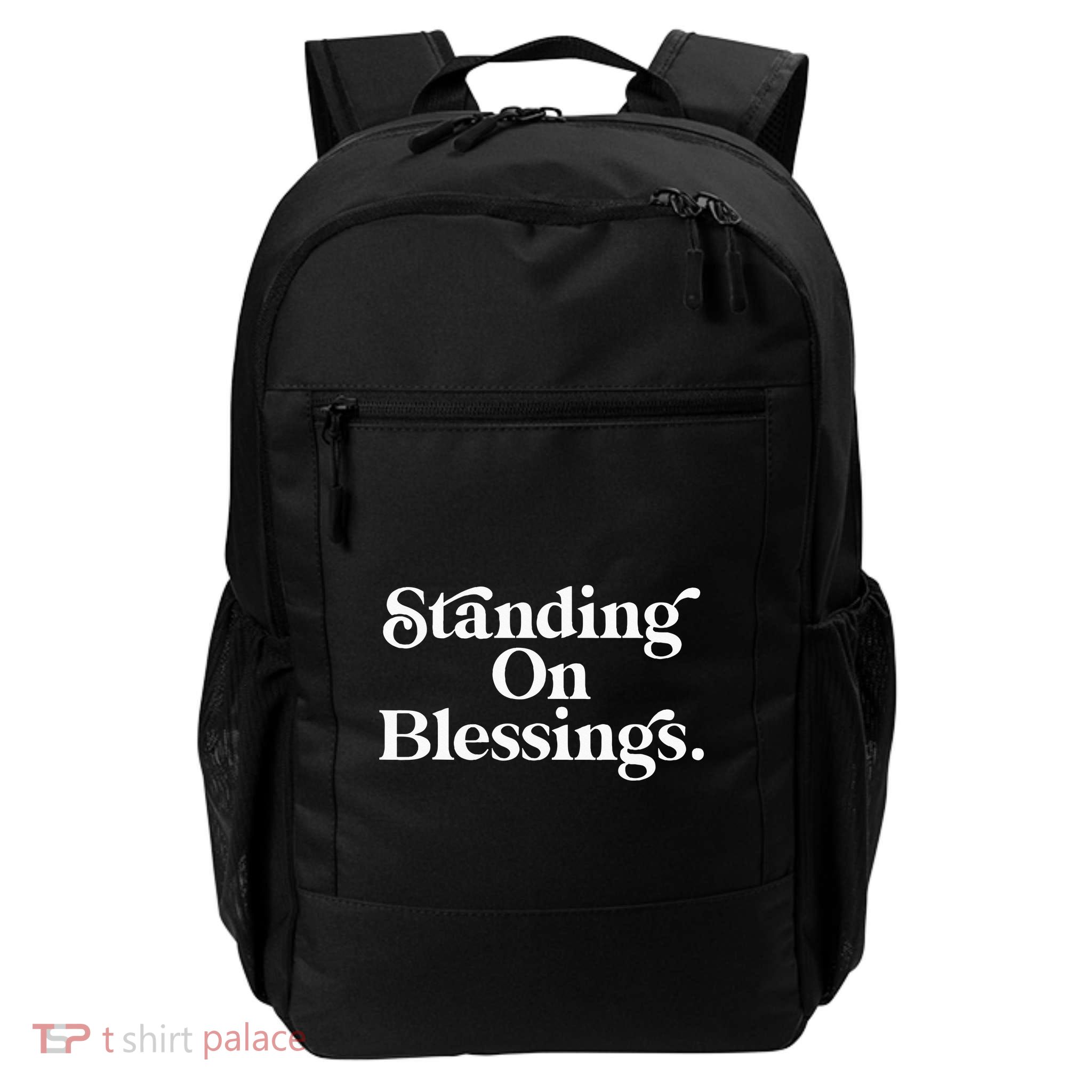Standing On Blessings Religious Statement Praise God Inspire Backpack