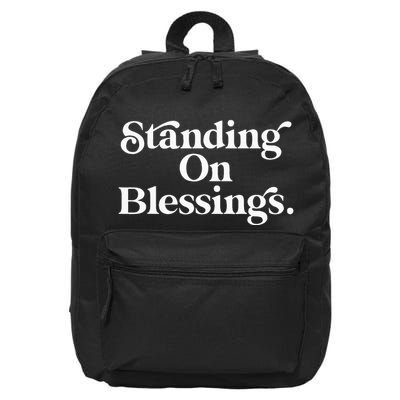 Standing On Blessings Religious Statement Praise God Inspire 16 in Basic Backpack