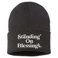 Standing On Blessings Religious Statement Praise God Inspire Sustainable Knit Beanie