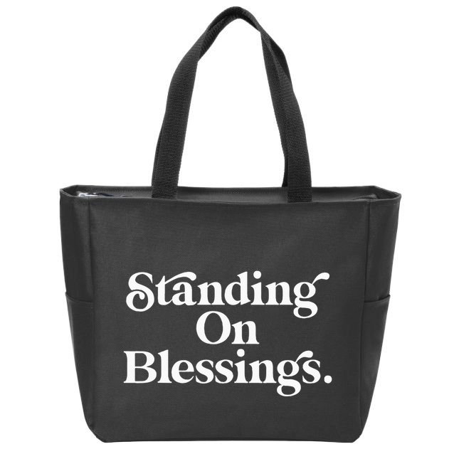 Standing On Blessings Religious Statement Praise God Inspire Zip Tote Bag