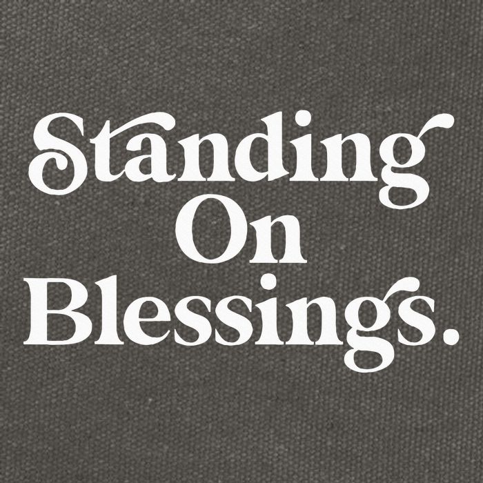 Standing On Blessings Religious Statement Praise God Inspire Cotton Canvas Backpack