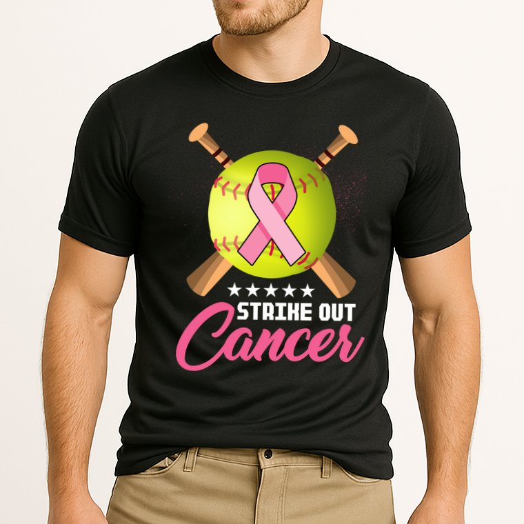 Strike Out Breast Cancer Awareness Baseball Cooling Performance Crew T-Shirt