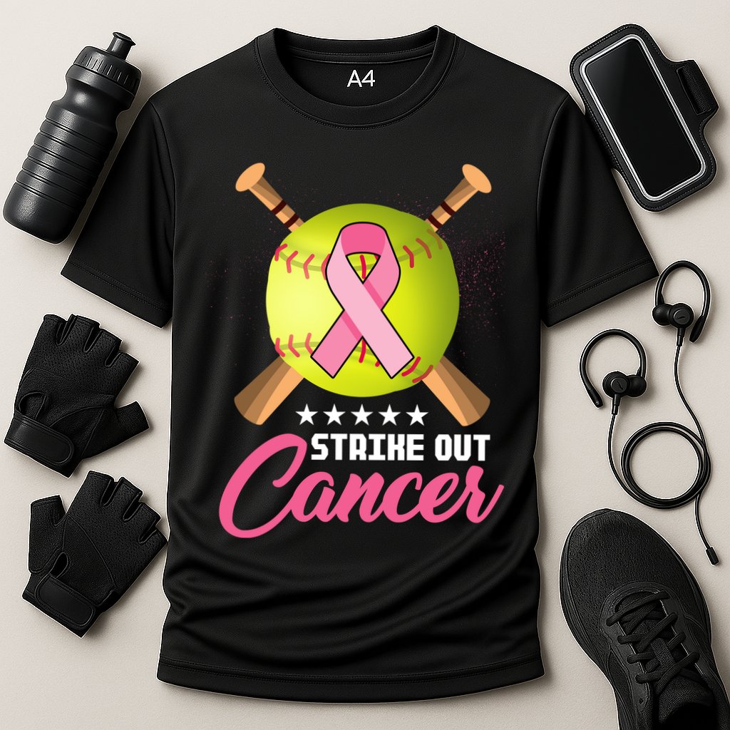 Strike Out Breast Cancer Awareness Baseball Cooling Performance Crew T-Shirt