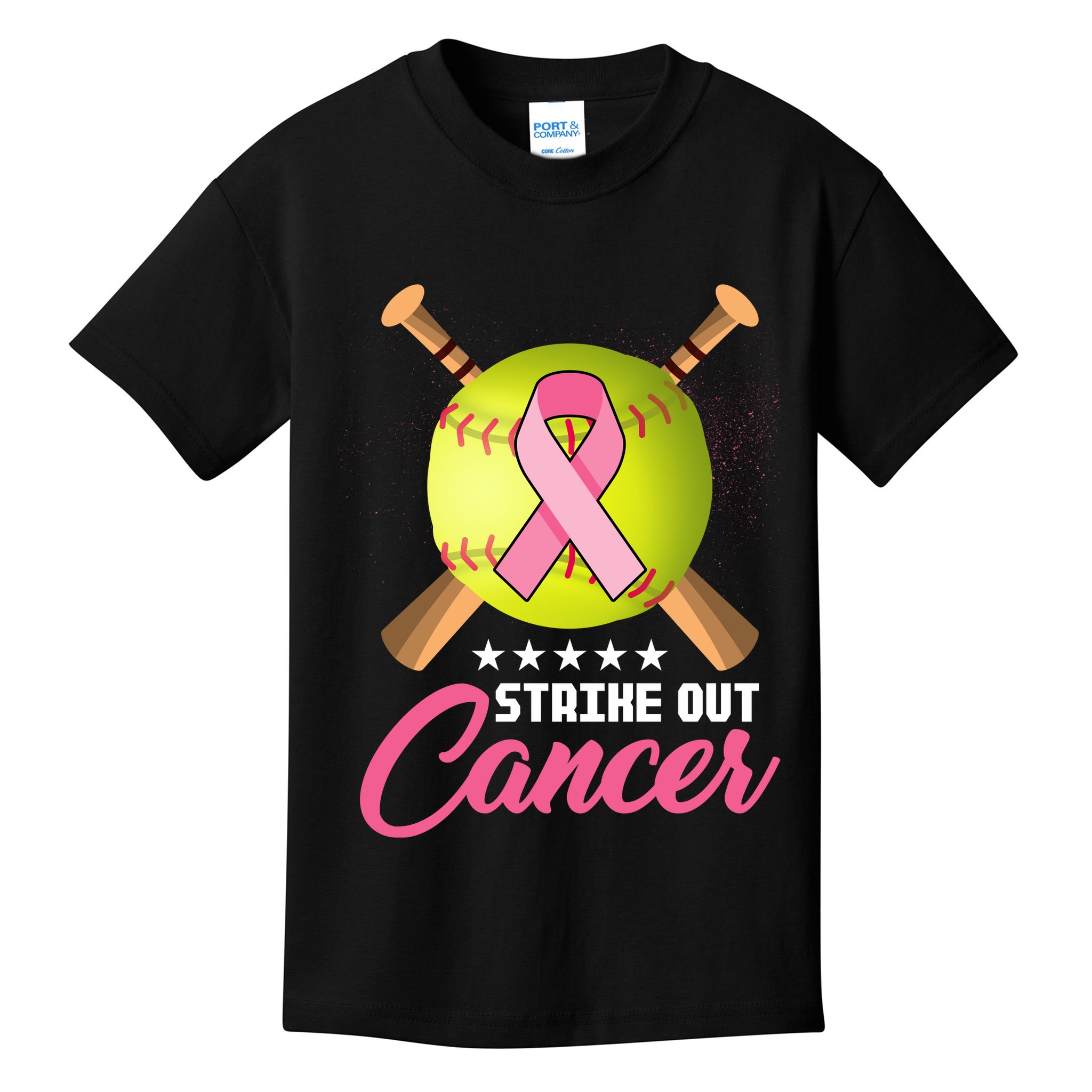 Strike Out Breast Cancer Awareness Baseball Kids T-Shirt