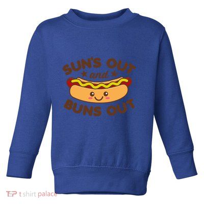 Suns Out Buns Out Hot Dog Kawaii Summer Vintage Foodie Great Gift Toddler Sweatshirt