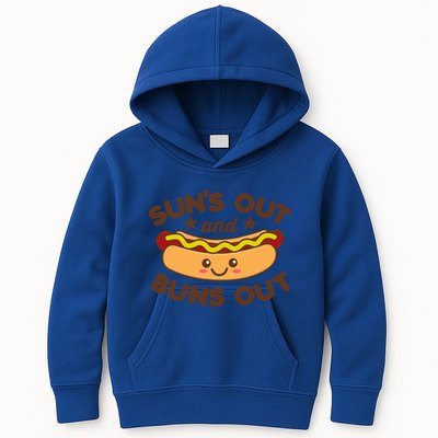 Suns Out Buns Out Hot Dog Kawaii Summer Vintage Foodie Great Gift Kids Hoodie