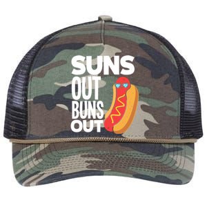 Suns Out Buns Out Hot Dogs Funny Hot Dog Cool Gift Retro Rope Trucker Hat Cap