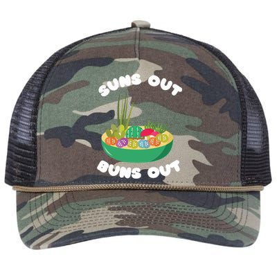 Suns Out Buns Out Lithops Succulent Plant Gift Retro Rope Trucker Hat Cap