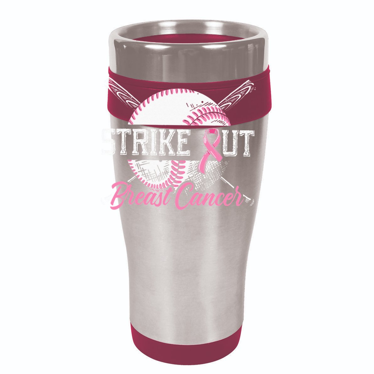 Strike Out Breast Cancer Baseball Breast Cancer Awareness Cooling Performance Crew T-Shirt