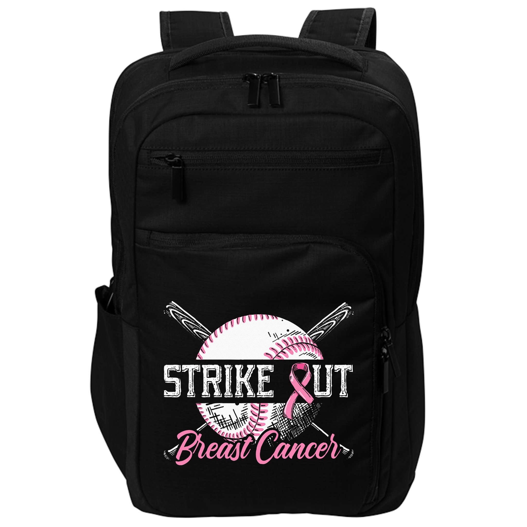 Strike Out Breast Cancer Baseball Breast Cancer Awareness Impact Tech Backpack